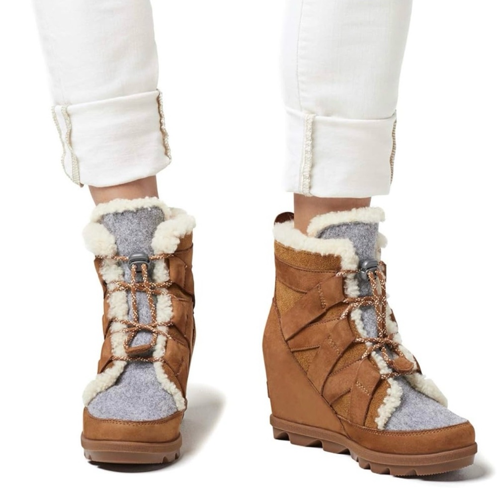 Sorel Joan Of Arctic Wedge II Winter Cozy Nubuck Waterproof Boots